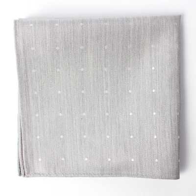 VCF-29 VANNERS Textile Used Pocket Square Dot Pattern Denim-like Jacquard Ice Gray