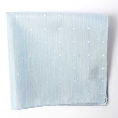 VCF-30 Pocket Square Made With VANNERS Fabric Dot Pattern Denim-Like Jacquard Ice Blue