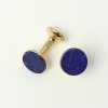 CO-C01-GD CODIS MAYA Lapis Lazuli Bow Cufflinks Gold