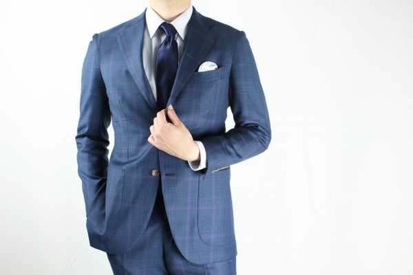 GXPSS1 Blue Check Single Suit Using DORMEUIL Textile