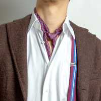 PNC-2 Neckerchief Italy Print Silk Small Pattern Blue / Wine Red[Formal Accessories] Yamamoto(EXCY) Sub Photo