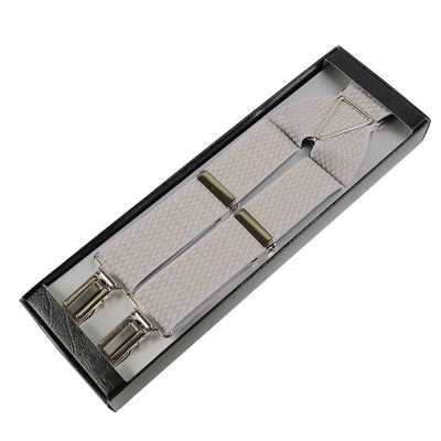 SR-105 Made In Japan Formal Suspenders Herringbone Light Gray