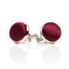 CUFF-V02 Covered Cufflinks Made With VANNERS Silk Fabric, Wine