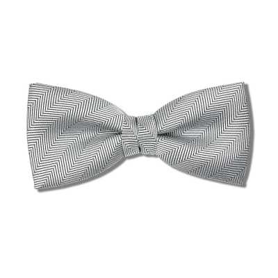 VBF-47 VANNERS Silk Bow Tie Herringbone Silver