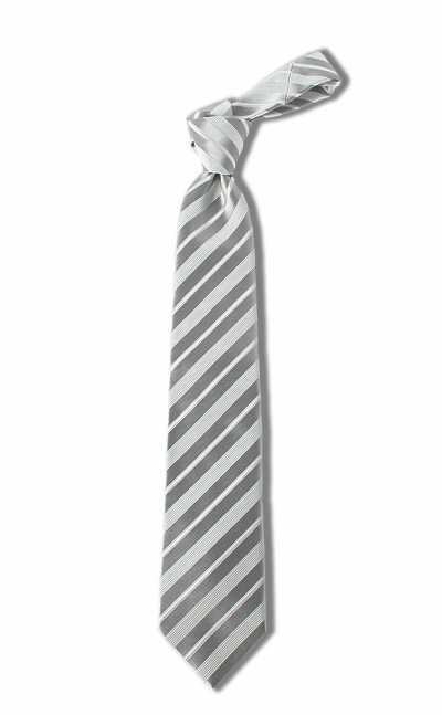 HVN-52 VANNERS Silk Handmade Tie Stripe Silver