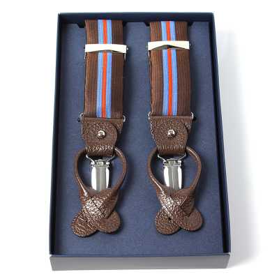 VSR-55 VANNERS Silk Suspenders Stripe Brown