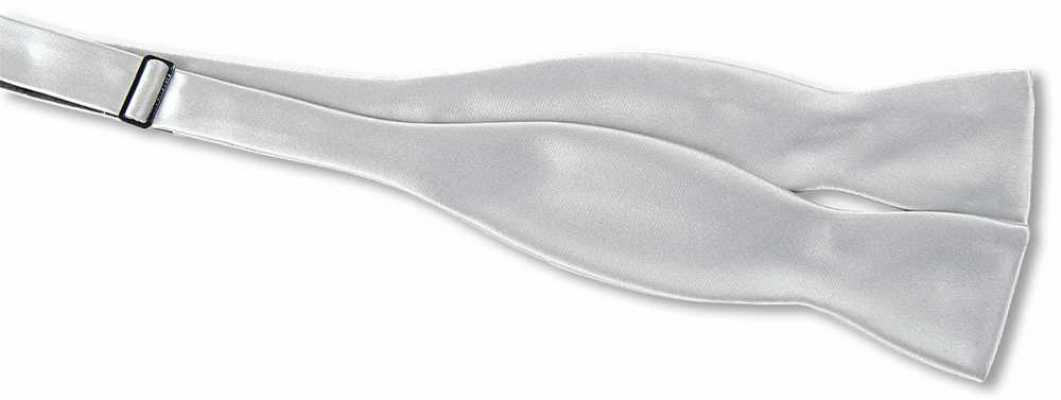 MT-501 Premium Material Silk-Faced Hand-Tied Bow Tie Silver