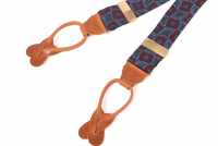 AT-RK20 Albert Thurston Suspenders Komon Pattern Red Blue Textile Type Leather End 38mm Width[Formal Accessories] ALBERT THURSTON Sub Photo