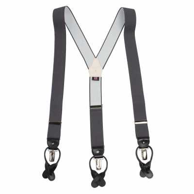 AT-DARKGREY ALBERT THURSTON Suspenders, Dark Grey, Elastic Band, 2-in-1[Formal Accessories] ALBERT THURSTON Sub Photo