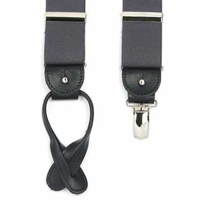 AT-DARKGREY ALBERT THURSTON Suspenders, Dark Grey, Elastic Band, 2-in-1[Formal Accessories] ALBERT THURSTON Sub Photo