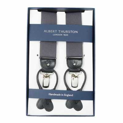 AT-DARKGREY ALBERT THURSTON Suspenders, Dark Grey, Elastic Band, 2-in-1[Formal Accessories] ALBERT THURSTON Sub Photo