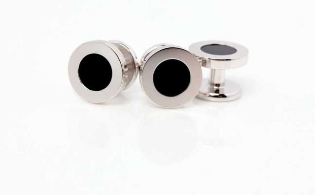CU925-2G-S EXCY LEGEND Solid Silver Stud Button Onyx