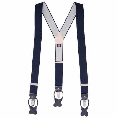 AT-NAVY-XL Albert Thurston Suspenders Navy Blue No Pattern 35MM XL Size[Formal Accessories] ALBERT THURSTON Sub Photo