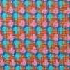 A7545 LINTON Linton Tweed Made In England Textile Orange X Turquoise Blue X Pink