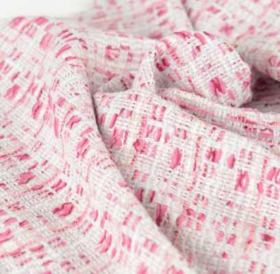 Z7575 LINTON Linton Tweed Made In England Textile White X Pink LINTON Sub Photo