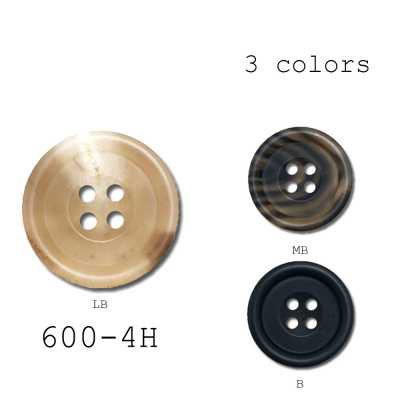 600-4H Made In Japan 4-Hole Genuine Water Buffalo Buttons For Suits And Jackets