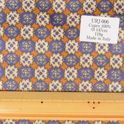 URJ-006 Made In Italy Cupra 100% Printed Lining Komon Pattern TCS Sub Photo