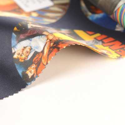 URJ-035 Made In Italy Cupra 100% Print Lining Pop Print Pattern Navy Blue Base TCS Sub Photo