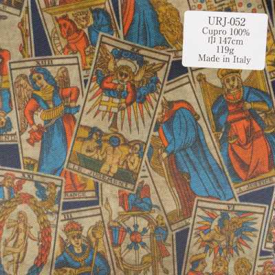URJ-052 Made In Italy Cupro 100% Printed Lining, Pop Card Pattern