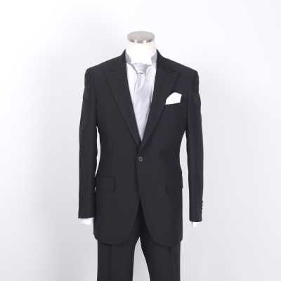 EFW-BKS Black Suit In Italian Cerruti Fabric, Semi-formal Wear