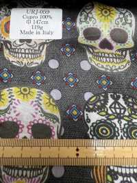 URJ-059 Made In Italy 100% Cupra Print Lining Skull Pattern TCS Sub Photo