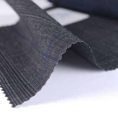 EME3391 Japanese Summer Clothing Sharick Series Juncourt Glen Check Gray X Blue Pane[Textile] Miyuki Woolen Mills Additional Images