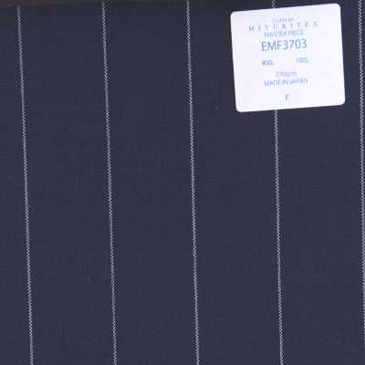 Masterpiece Collection Savile Row Yarn Count Series Wide Striped Navy Blue