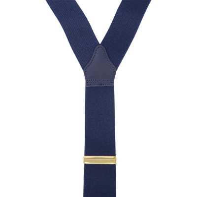 AT-NAVY-GO Albert Thurston Suspenders Navy Blue Plain 35MM Metal Fittings Gold Model[Formal Accessories] ALBERT THURSTON Sub Photo