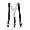 SR-NAVY SR-NAVY Suspenders EXCY Braces Navy Blue Plain 2-in-1 35mm Elastic
