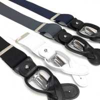 SR-WHITE SR-WHITE Suspenders EXCY Braces White No Pattern 2-in-1 35mm Elastic[Formal Accessories] Yamamoto(EXCY) Sub Photo