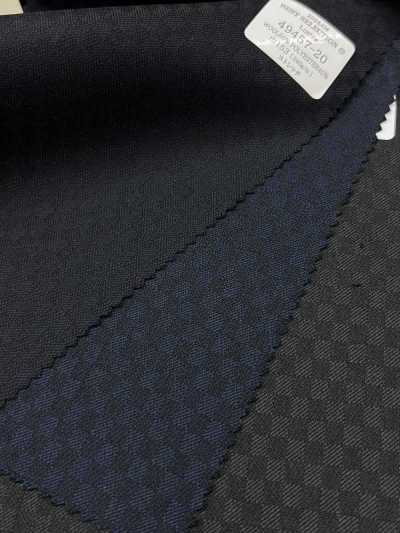 LUSTRE Stretch Wool Polyester Dobby Pattern 3 Color Variations Block Check