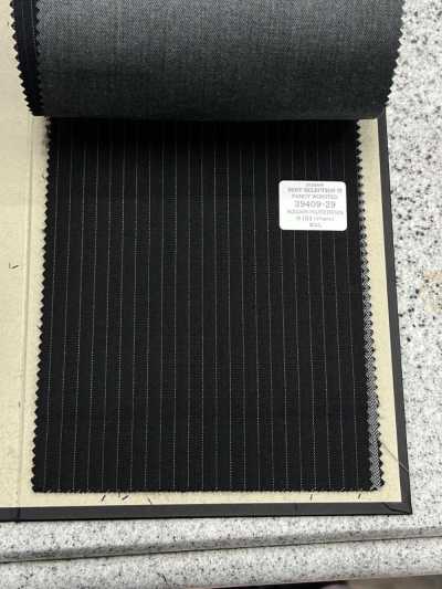 FANCY WORSTED Wrinkle-resistant Wool Polyester Chalk Stripe