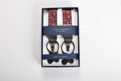 AT-2384/2 ALBERT THURSTON Suspenders Floral Wine Elastic 35mm