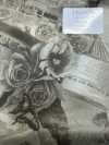 URJ-083 Italian Cupro 100% Printed Lining Roses And Trains Sepia