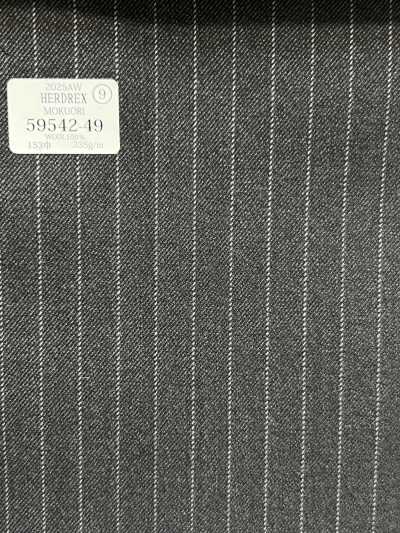 59542-49 26AW HERDREX [MOKUORI] Mokuri Gray Pencil Stripe Deodorant Wool
