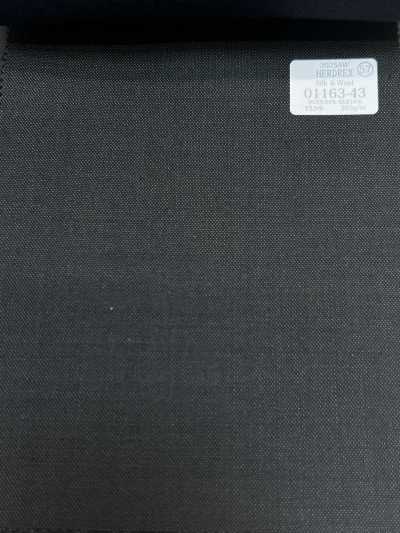01163-43 25AW HERDREX [Silk & Wool] Silk And Wool Charcoal Gray Solid