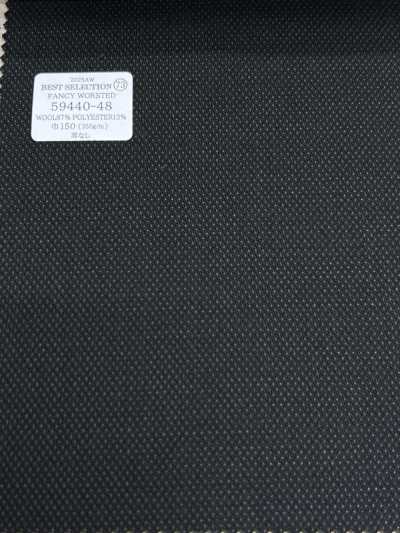 59440-48 26AW BEST SELECTION [FANCY WORSTED] Fancy Worsted Dark Navy Pin Dot