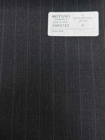 5MK0182 MIYUKI EVER WOOL Stripe Charcoal Gray