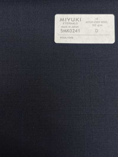 5MK0241 MIYUKI EVER WOOL (Miyuki Ever Wool) Shadow Windowpane Navy Blue