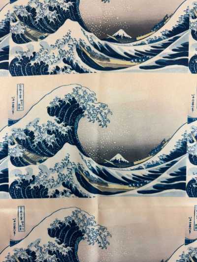 TPS3001 Katsushika Hokusai Printed Lining, Repeat Pattern