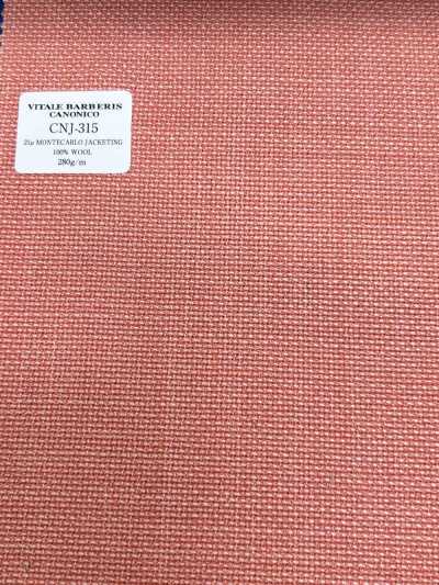 CNJ315 CANONICO Standard 21μ MONTECARLO JACKETING Hopsack Orange Solid