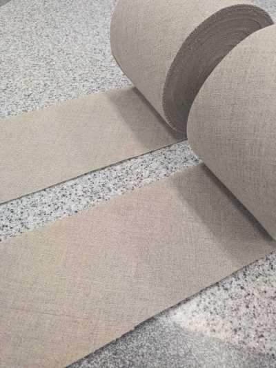 3670ES-S 100% Linen Collar Interlining, Resin-Finished Elastic, Beige, Soft Tape