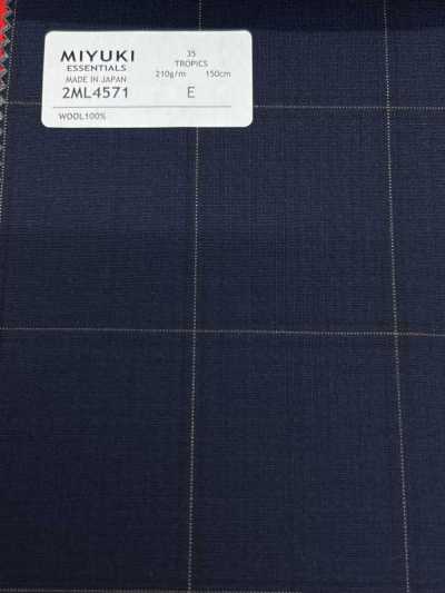 2ML4571 26SS MIYUKI Fabrics Essentials TROPICS Navy Check