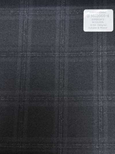 M02066-4 KUNISHIMA1850 Exclusive Line [Superfine Worsted] Gray Heather Check