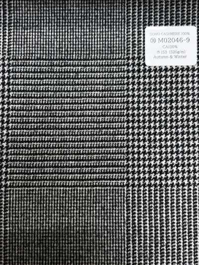 M02046-9 KUNISHIMA1850 Exclusive Line [SOMO CASHMERE 100%] Black And White Big Check