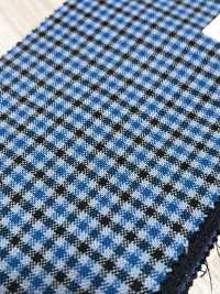 MH6511-BL Standard Japanese Wool-Mohair Worsted (Tonic Style) Check Blue[Textile] Additional Images