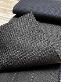 MH2431-CG Standard Japanese Wool-Mohair Worsted (Tonic-Style) Check, Charcoal Heaven Gray[Textile] Additional Images