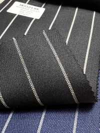 SK5524-BK Standard Japanese Silk Wool Stretch Stripe Black[Textile] Additional Images