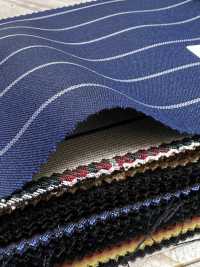 SK5524-BL Standard Japanese Silk-Wool Stretch Stripe Navy[Textile] Additional Images