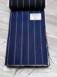 SK5524-BL Standard Japanese Silk-Wool Stretch Stripe Navy[Textile] Additional Images